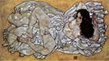 Эгон Шиле.Лежащая женщина. 1917. 96 x 171 см. Холст, масло